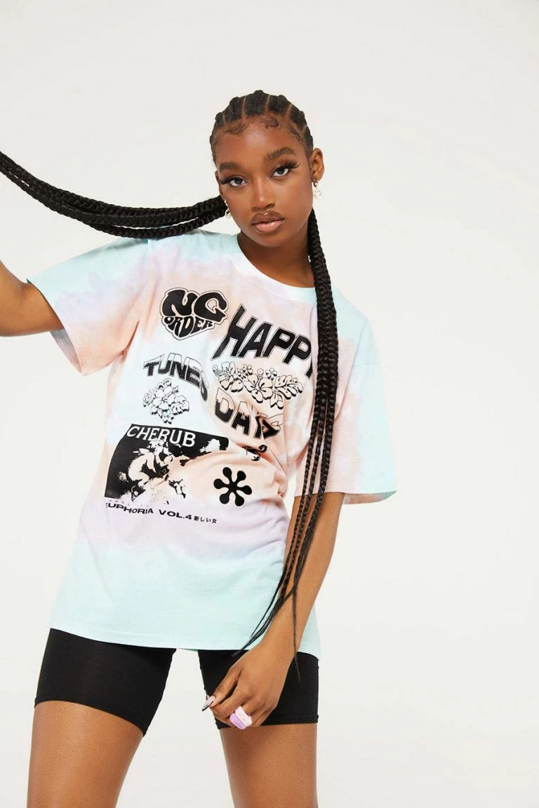 new girl order New Girl Order HAPPY DAYS TIE DYE TEE Tops