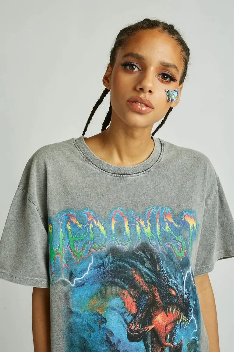 New Girl Order New Girl Order HEDONIST WASHED OVERSIZED TEE Tops