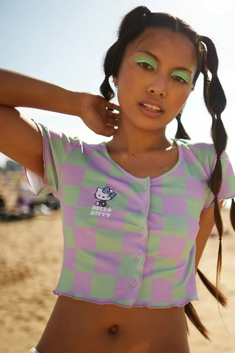 New Girl Order New Girl Order HELLO KITTY CHECK CARDIGAN T-shirts