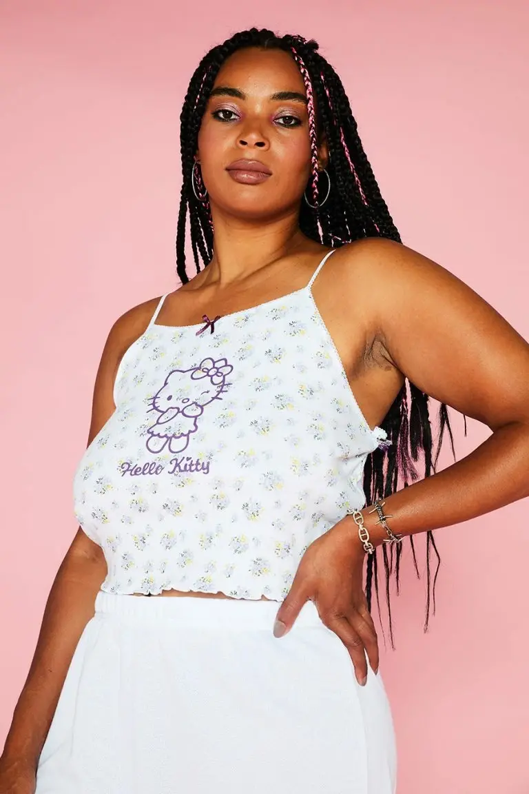 New Girl Order New Girl Order HELLO KITTY DITSY CROP CAMI CURVE Tops