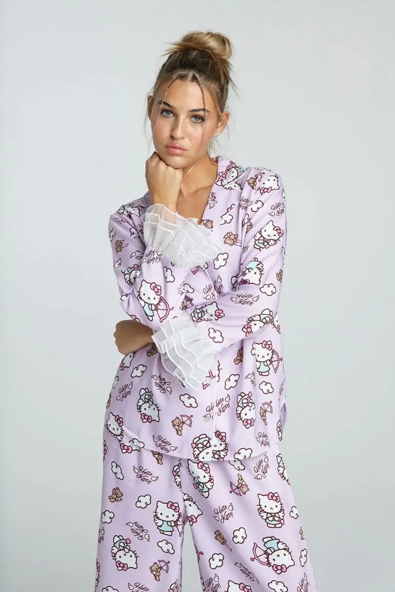 New Girl Order New Girl Order HELLO KITTY FRILL CUFFS SHIRT AND TROUSER SET