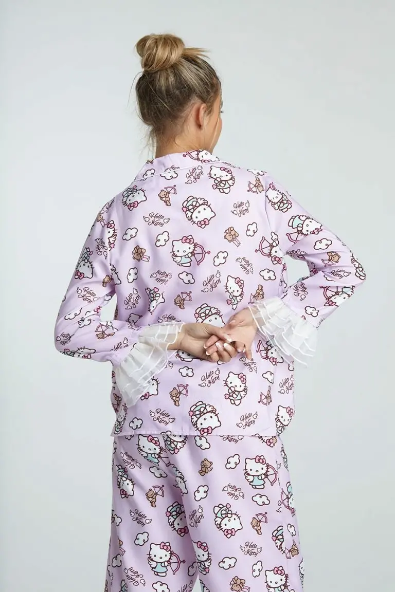 New Girl Order New Girl Order HELLO KITTY FRILL CUFFS SHIRT AND TROUSER SET