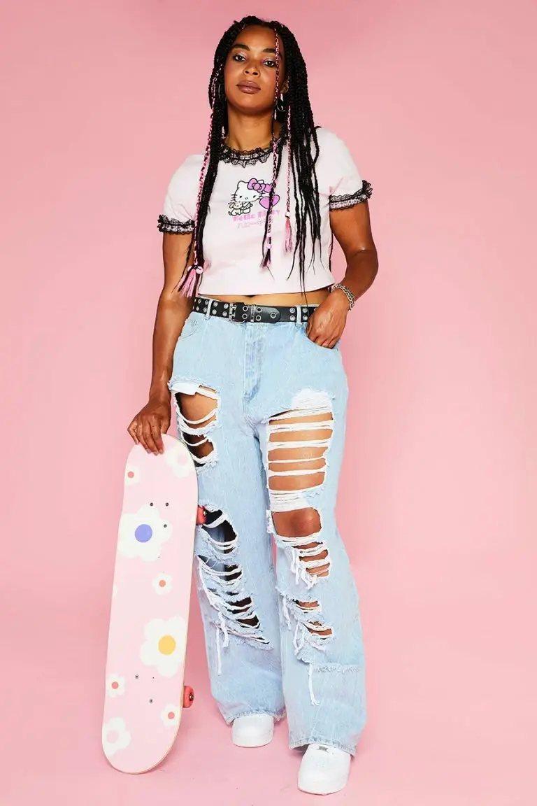 New Girl Order New Girl Order HELLO KITTY LACE DETAILED TEE CURVE Tops