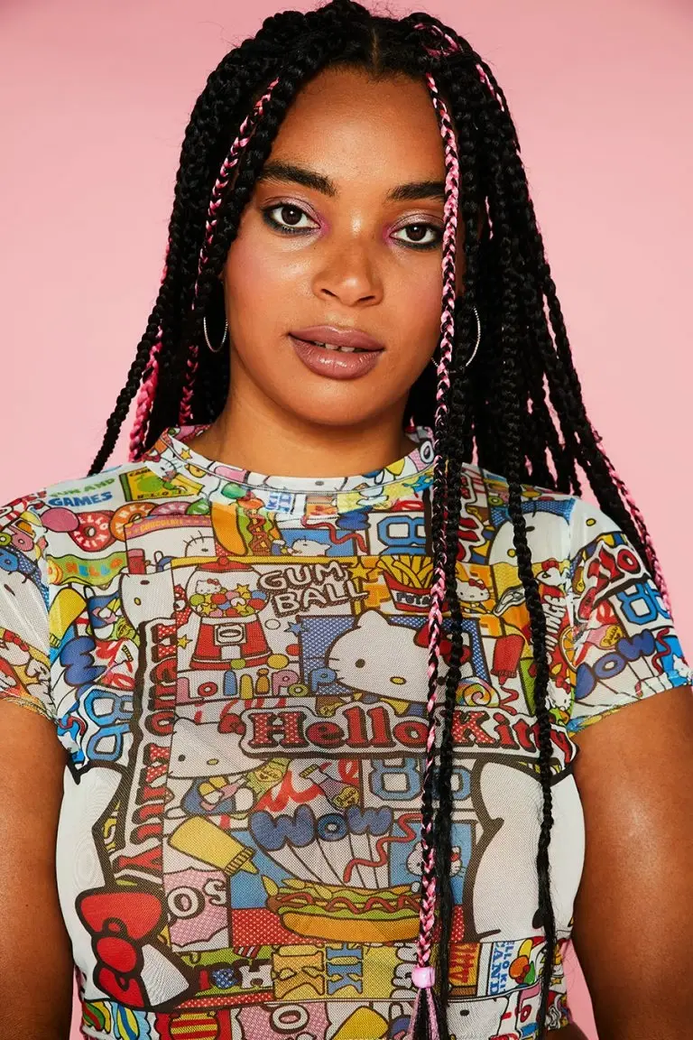 New Girl Order New Girl Order HELLO KITTY MESH CROP TEE CURVE