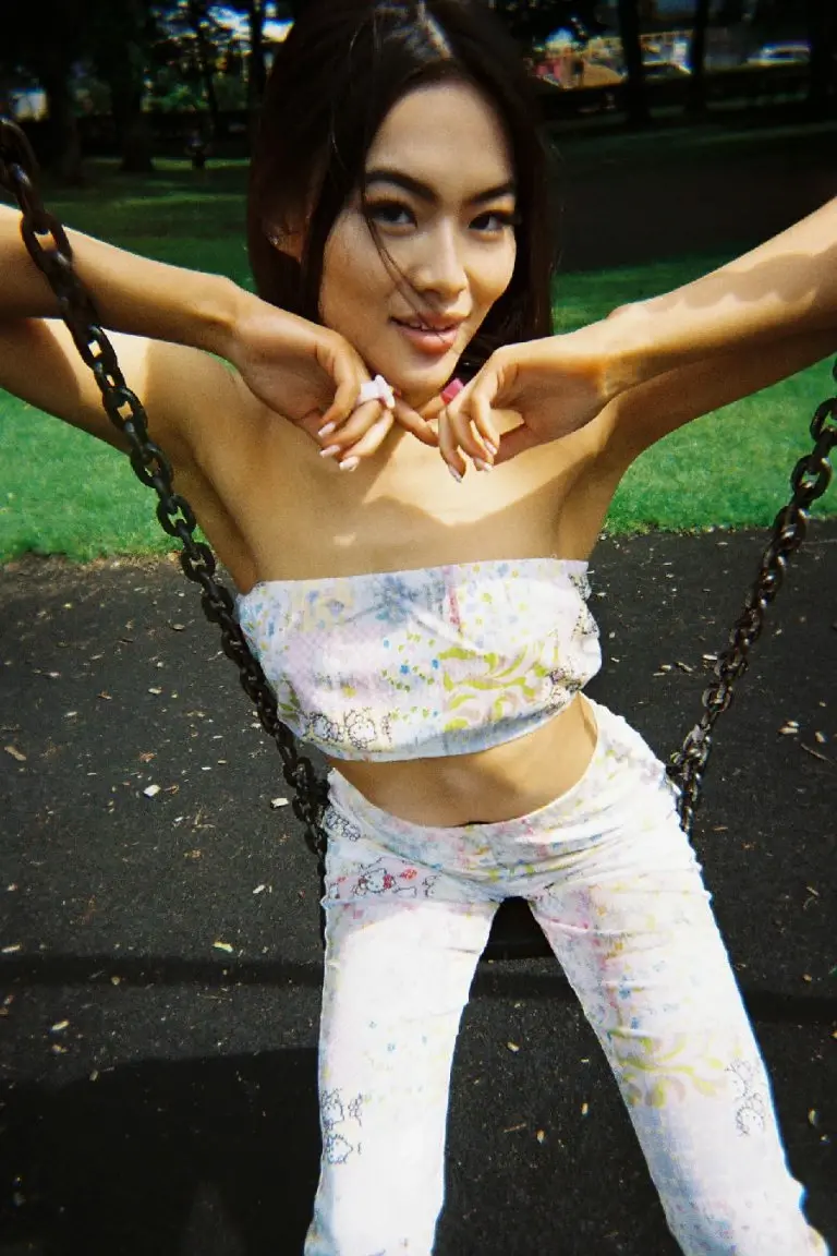 new girl order New Girl Order HELLO KITTY PATCHWORK BANDAEU Tops