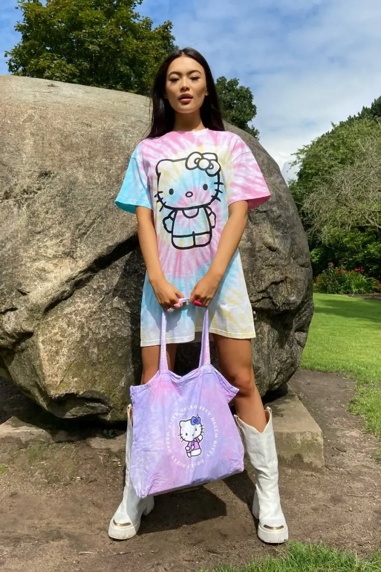 New Girl Order New Girl Order HELLO KITTY TIE DYE TOTE BAG