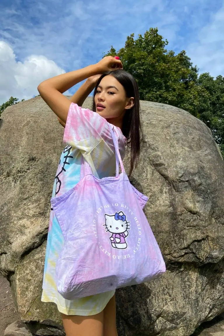 new girl order New Girl Order HELLO KITTY TIE DYE TOTE BAG