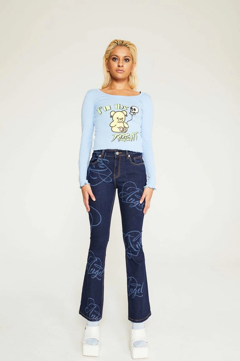 New Girl Order New Girl Order IM THE TREAT BLUE LONG SLEEVE Tops