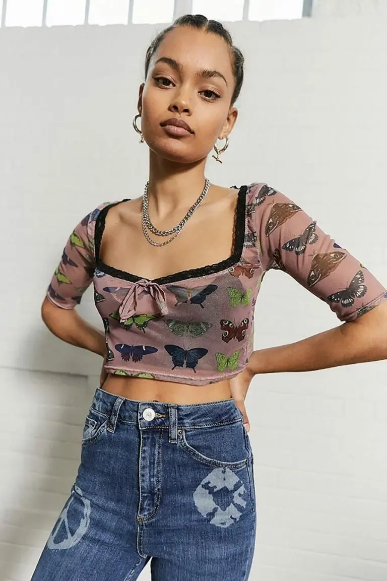 new girl order New Girl Order MESH BUTTERFLY TOP Tops