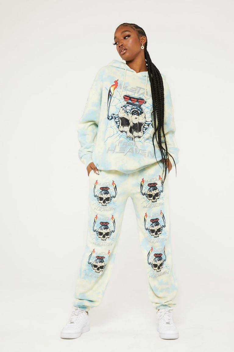 New Girl Order New Girl Order METAL FROM HEAVEN TIE DYE HOODIE Tops