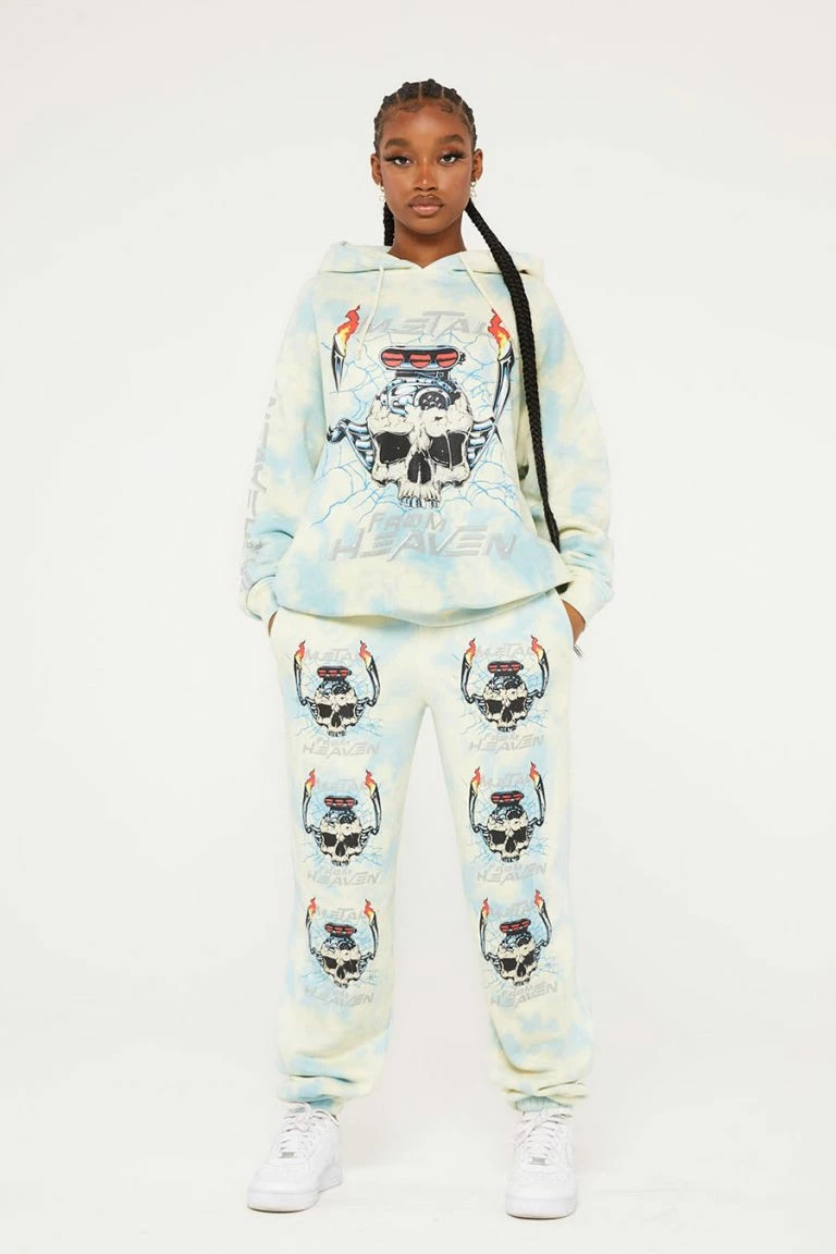 New Girl Order New Girl Order METAL FROM HEAVEN TIE DYE HOODIE Tops