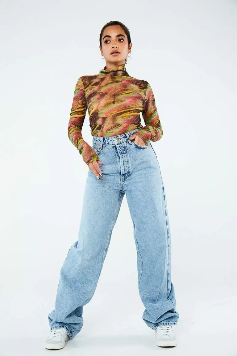 New Girl Order New Girl Order MULTI COLOUR HIGH NECK MESH TOP