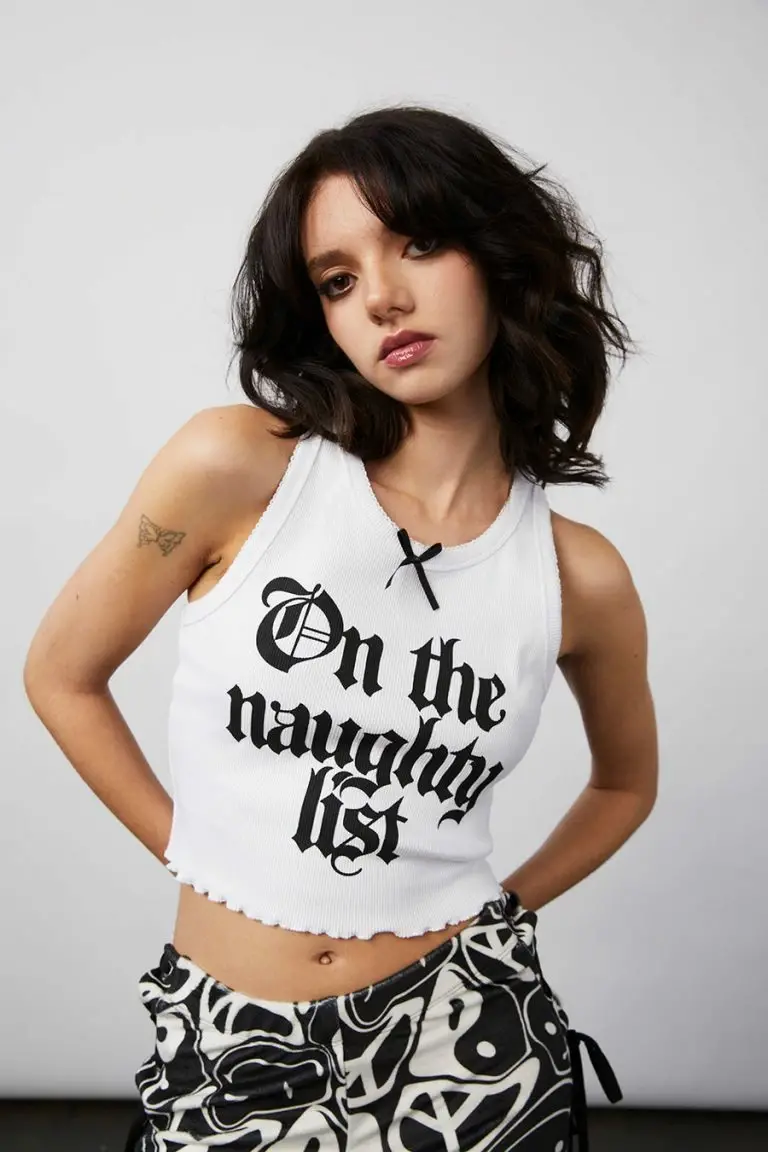 new girl order New Girl Order NAUGHTY LIST TANK Tops