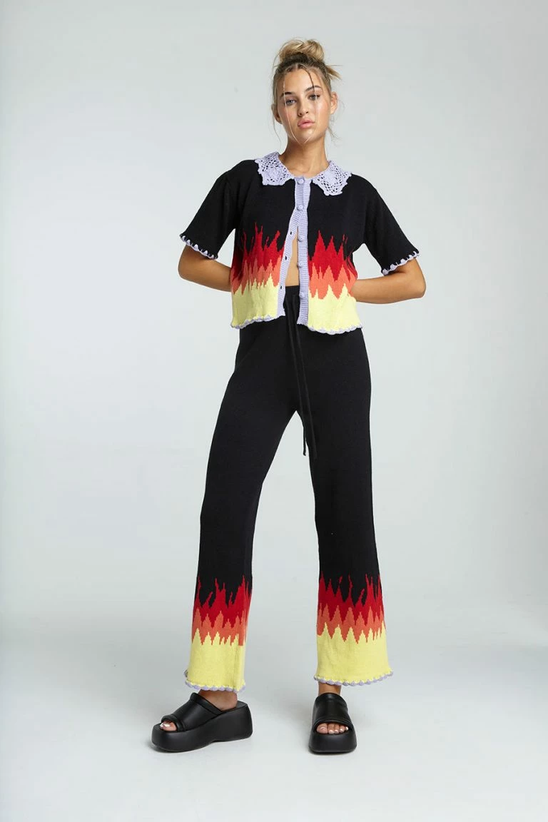 New Girl Order New Girl Order FLAME CROCHET SHIRT