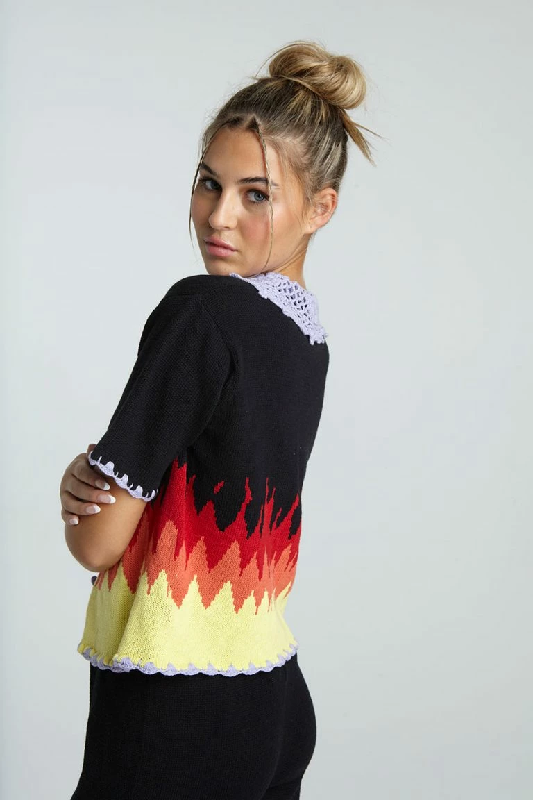 New Girl Order New Girl Order FLAME CROCHET SHIRT