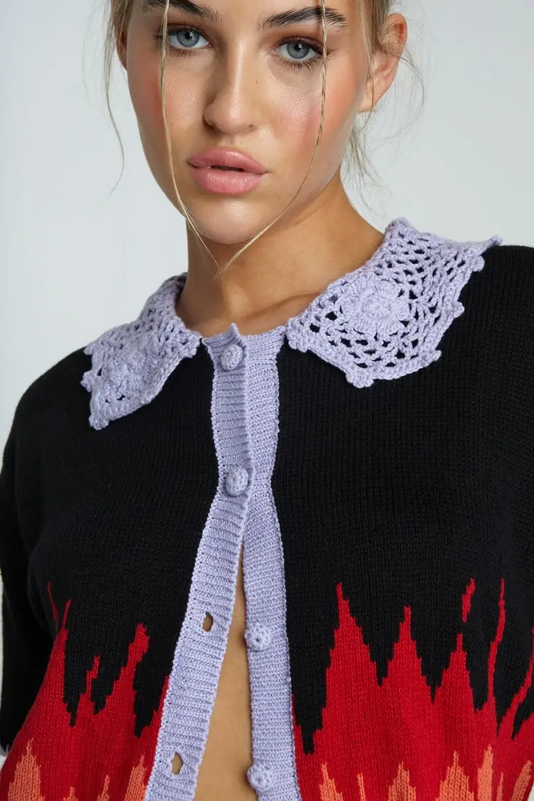 New Girl Order New Girl Order FLAME CROCHET SHIRT