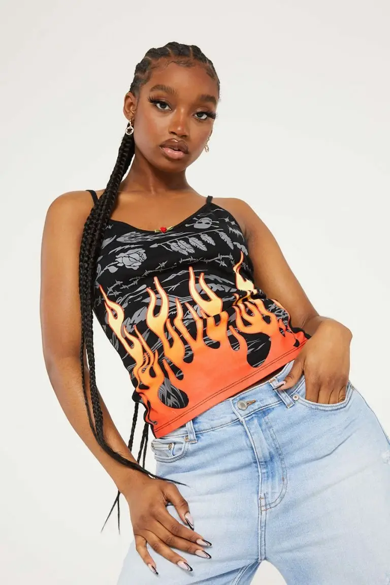 New Girl Order New Girl Order FLAME ROSE CAMI TOP