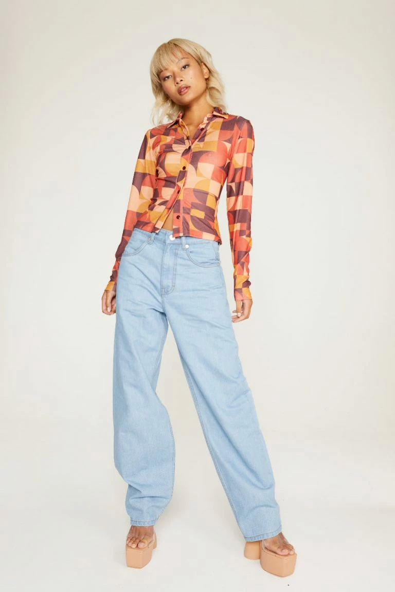 New Girl Order New Girl Order GEO MESH SHIRT Tops