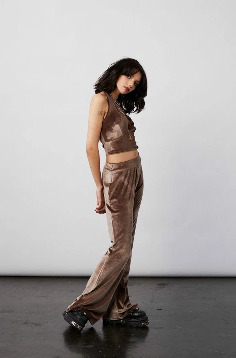 New Girl Order New Girl Order VELVET FLARES – MOCHA