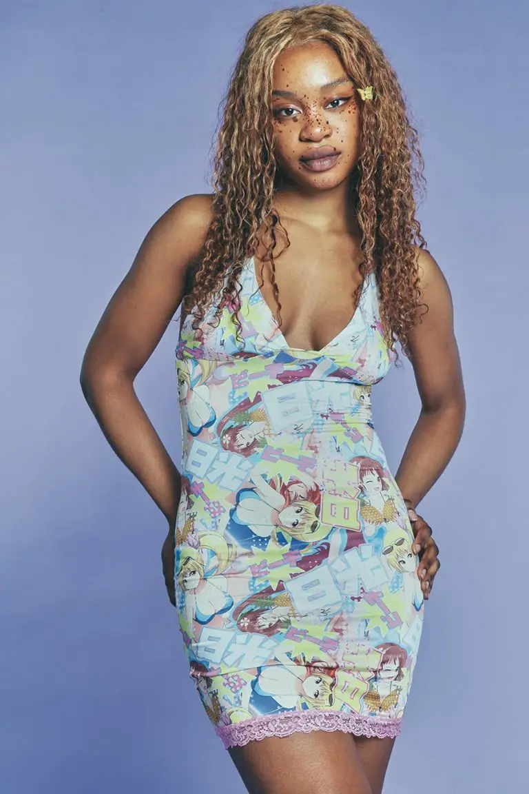 new girl order New Girl Order NEW IN LACE TRIM V NECK ANIME DRESS