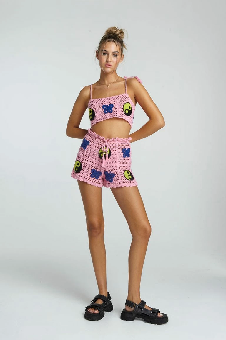 new girl order New Girl Order NEW IN YIN YANG CROCHET SHORT