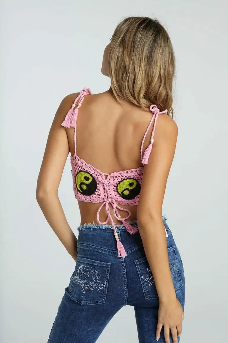 New Girl Order New Girl Order NEW IN YIN YANG CROCHET TOP