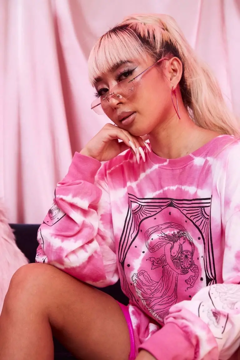 New Girl Order New Girl Order Opera Lady Tie Dye Long Sleeve Tee Pink Tops