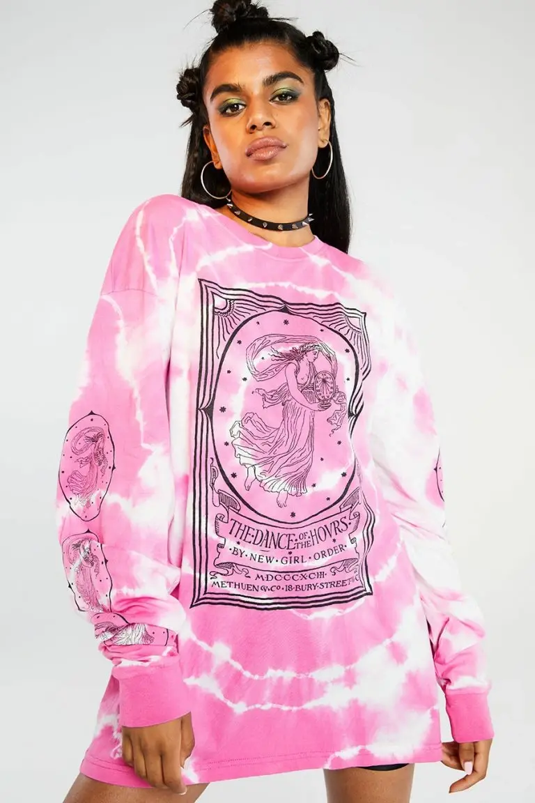 new girl order New Girl Order Opera Lady Tie Dye Long Sleeve Tee Pink Tops
