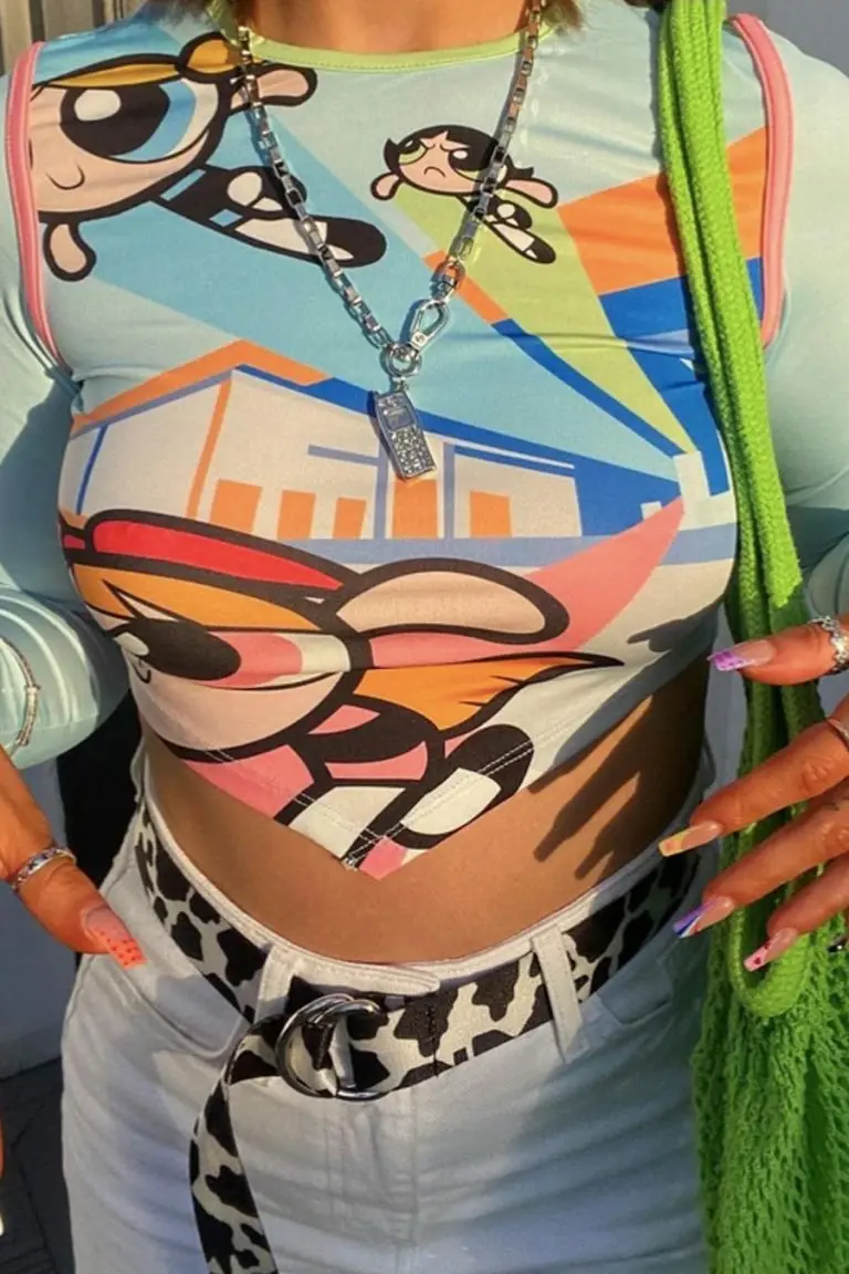 new girl order New Girl Order POWERPUFF GIRLS AOP OPEN BACK LS TOP