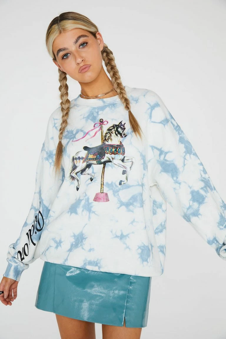 new girl order New Girl Order RIDE OR DIE TIE DYE SWEAT