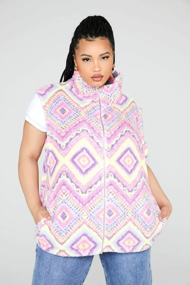 new girl order New Girl Order Sleeveless Aztec Borg Curve Tops