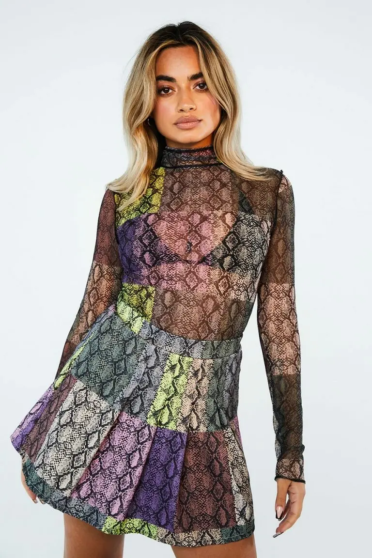 new girl order New Girl Order SNAKE MULTI PLEATED SKIRT