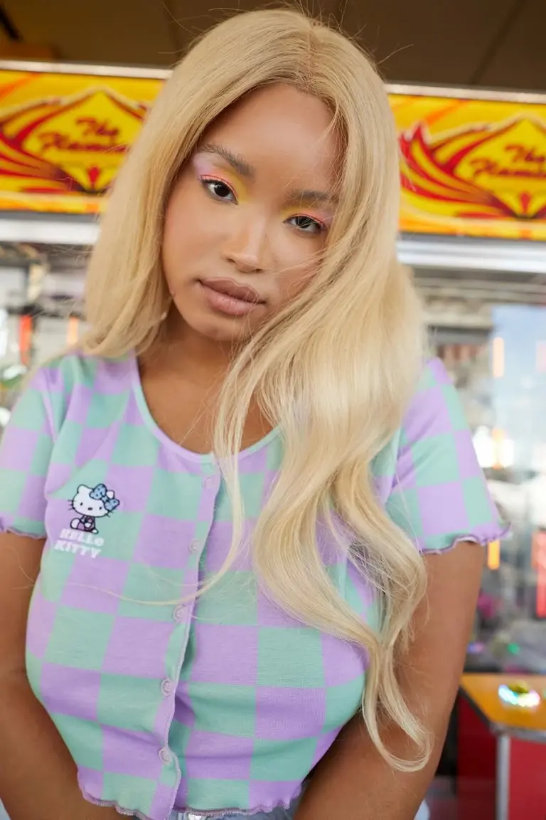 New Girl Order New Girl Order T-shirts HELLO KITTY CHECK CARDIGAN CURVE