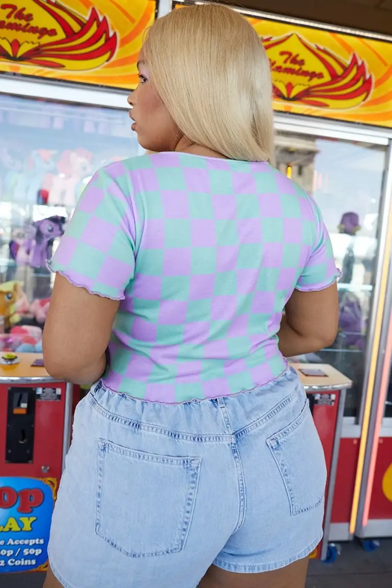 New Girl Order New Girl Order T-shirts HELLO KITTY CHECK CARDIGAN CURVE