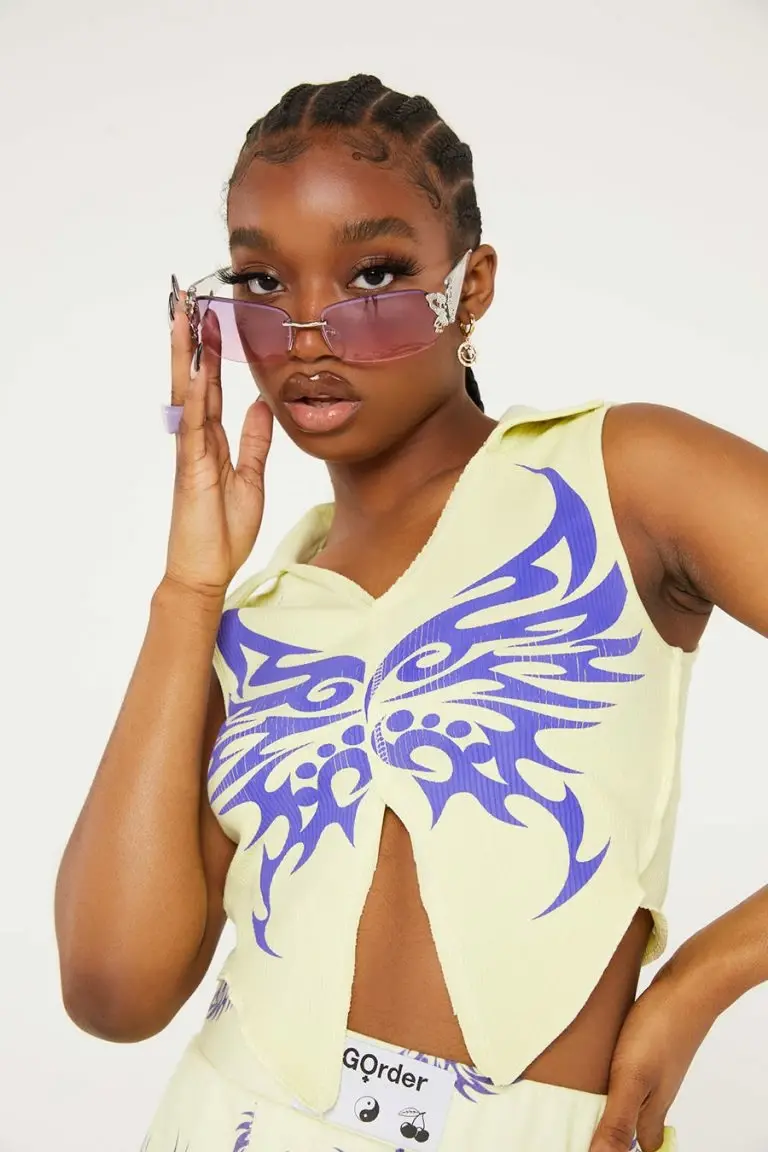 new girl order New Girl Order TATTOO BUTTERFLY VEST TOP