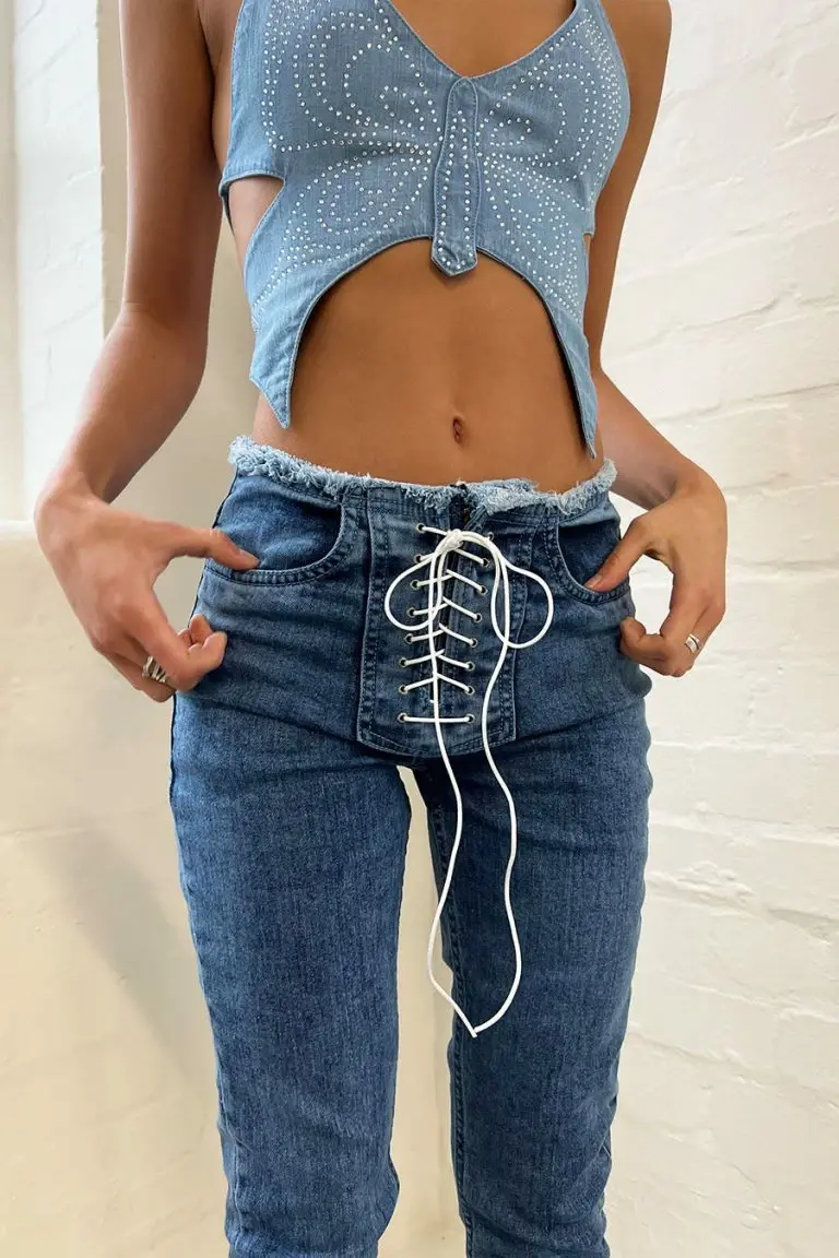 New Girl Order New Girl Order TATTOO RHINESTONE LOW RISE JEAN CURVE