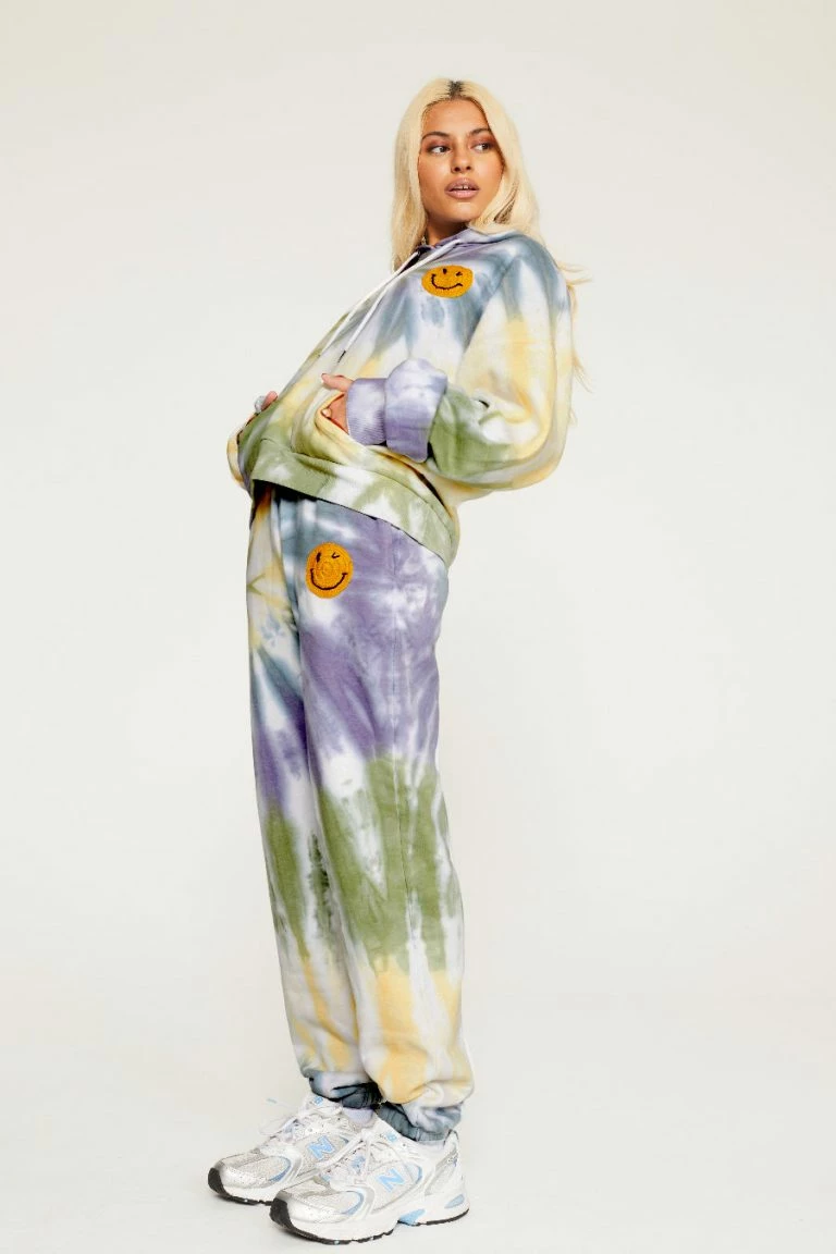 new girl order New Girl Order TIE DYE JOGGER WITH CROCHET APPLIQUÉ Tops