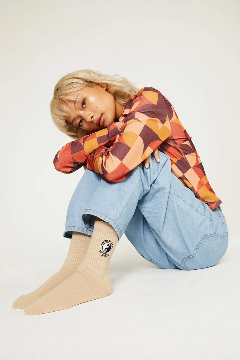 New Girl Order New Girl Order Tops 3 PACK SOCK WITH YING AND YANG DETAIL – MULTI