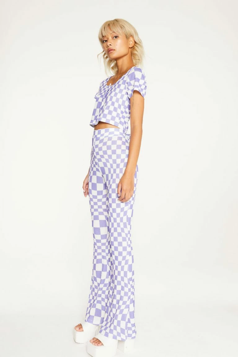 New Girl Order New Girl Order Tops ALL OVER PRINT WARPED POPPER PLACKET TOP