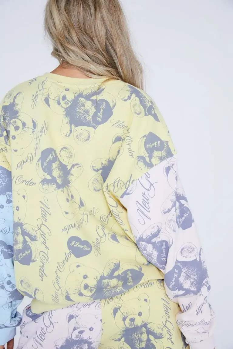 New Girl Order New Girl Order Tops Bear Panel Sweat
