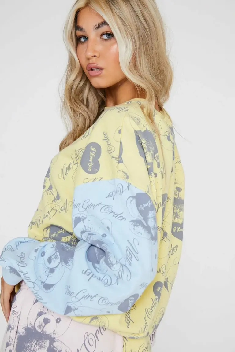 New Girl Order New Girl Order Tops Bear Panel Sweat