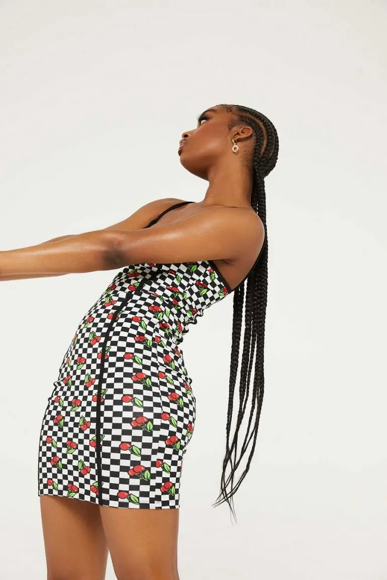 New Girl Order New Girl Order Tops CHERRY CHECKERBOARD DRESS