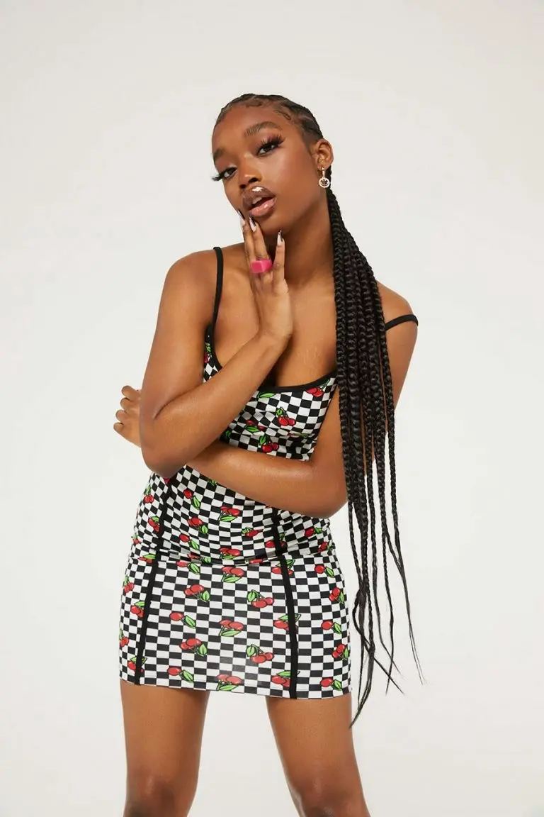 new girl order New Girl Order Tops CHERRY CHECKERBOARD DRESS