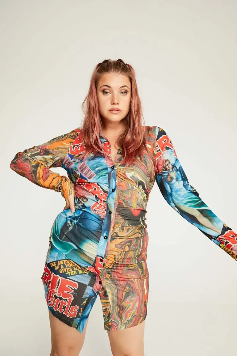New Girl Order New Girl Order Tops COMIC PRINT SHIRT DRESS CURVE