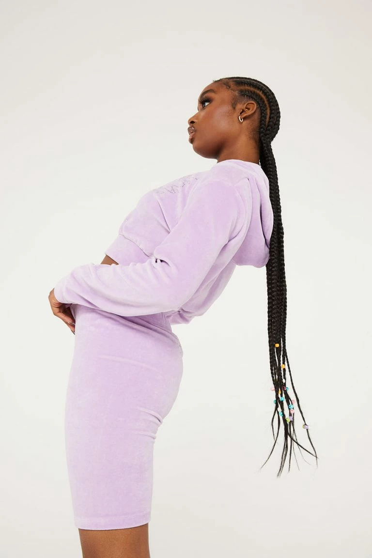 New Girl Order New Girl Order Tops DIAMANTE BUTTERFLY VELOUR SHORT