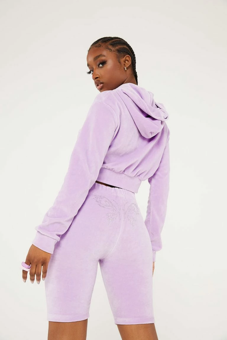 new girl order New Girl Order Tops DIAMANTE BUTTERFLY VELOUR SHORT