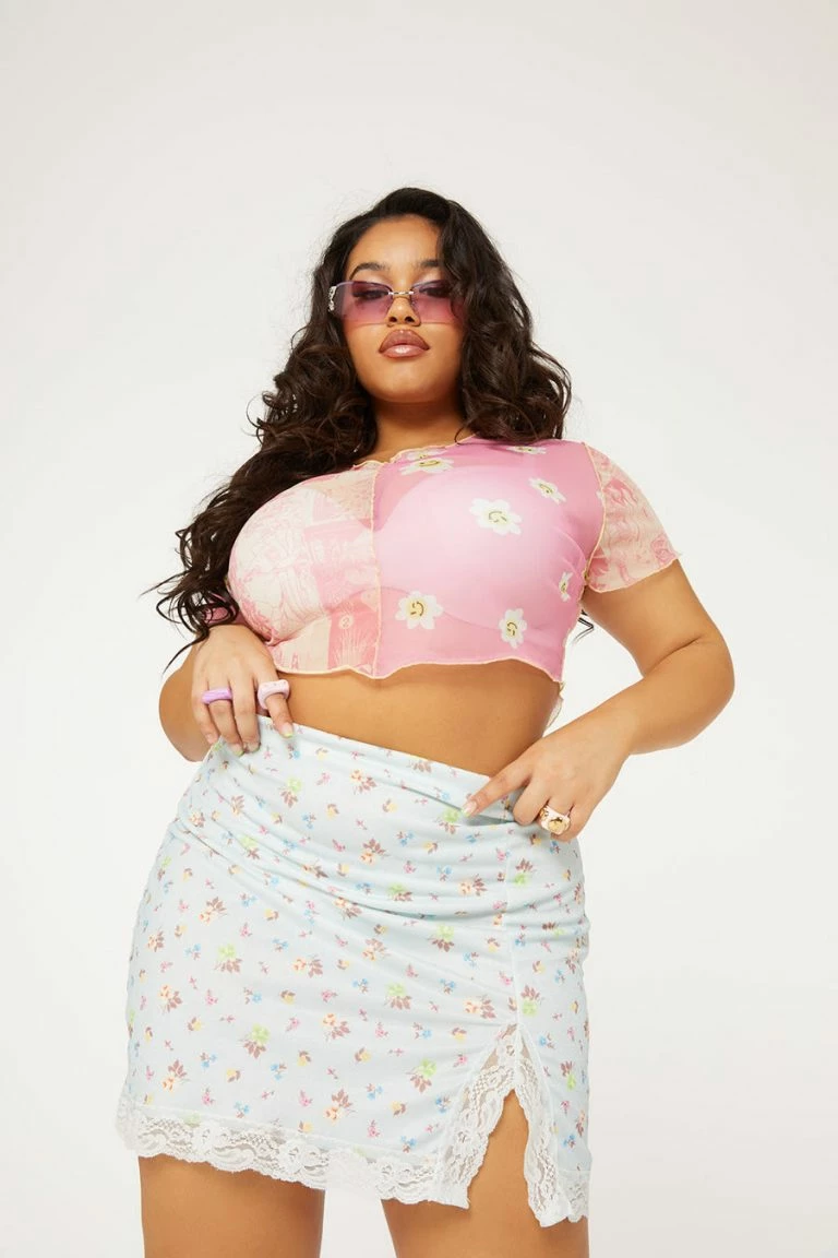 new girl order New Girl Order Tops DITSY FLORAL SKIRT CURVE