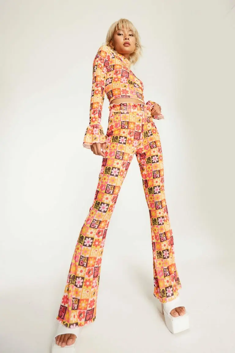 New Girl Order New Girl Order Tops FLOWER PRINT TROUSER