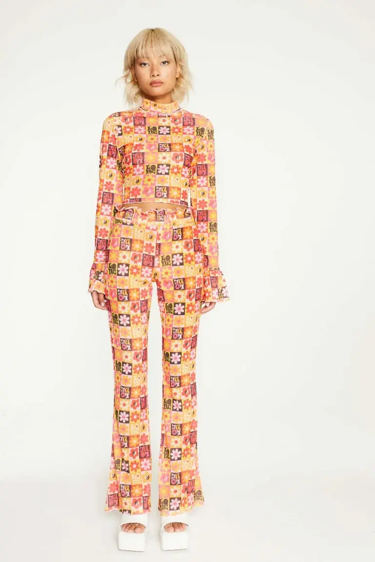 New Girl Order New Girl Order Tops FLOWER PRINT TROUSER