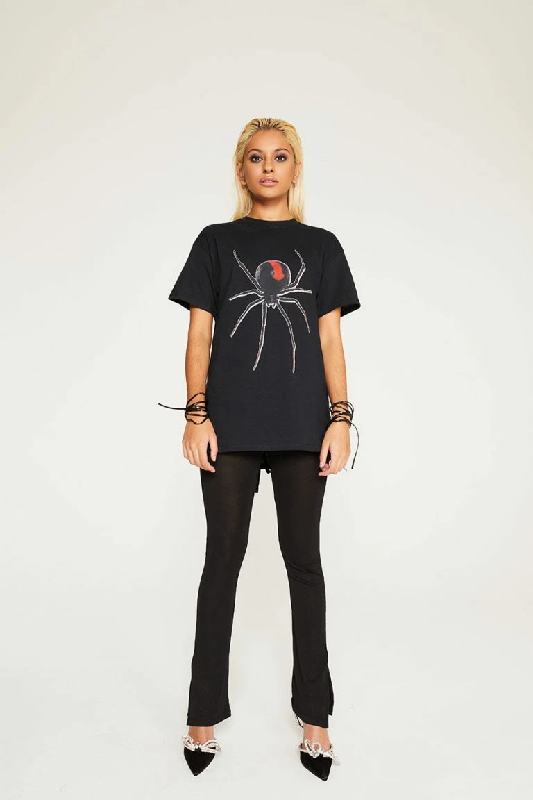New Girl Order New Girl Order Tops GLITTER SPIDER TEE